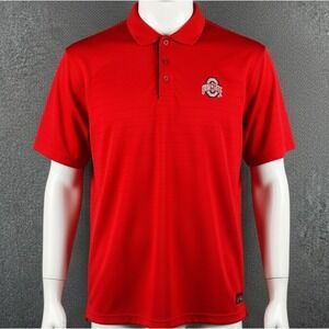 Ohio State University Buckeyes Varsity Polo Shirt Authentic Apparel Mens XL‎